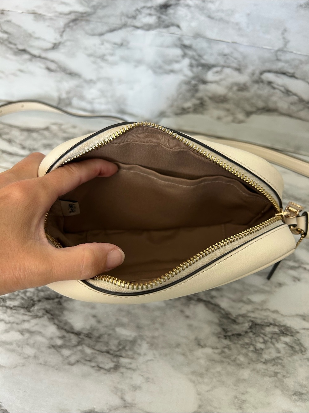 Coach Mini Jamie Camera Bag In Signature Canvas in light khaki / chalk white - Picture 6 of 11